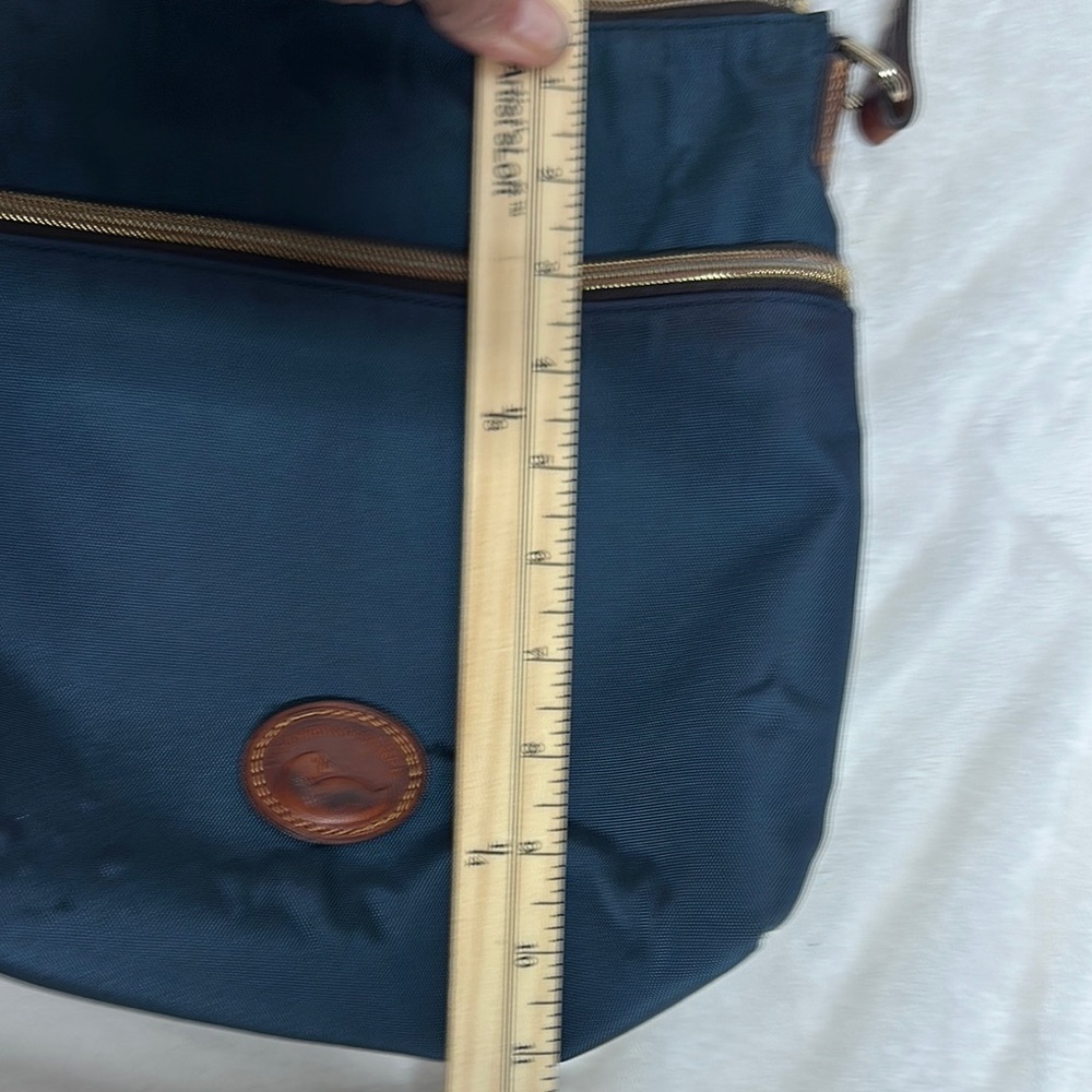 Dooney & Bourke Blue and Brown Logo Bag - Picture 7 of 14